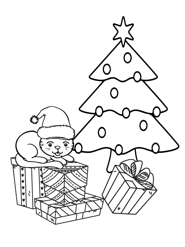Gatos Adorables Juguetones Navideños