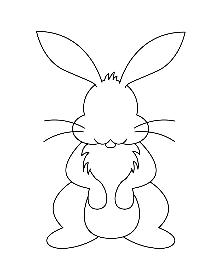 Página para Colorear de Plantillas de Conejo Imprimibles