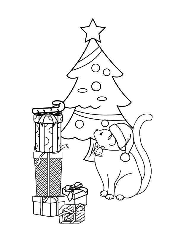 Gatos Adorables Navideños Imprimible