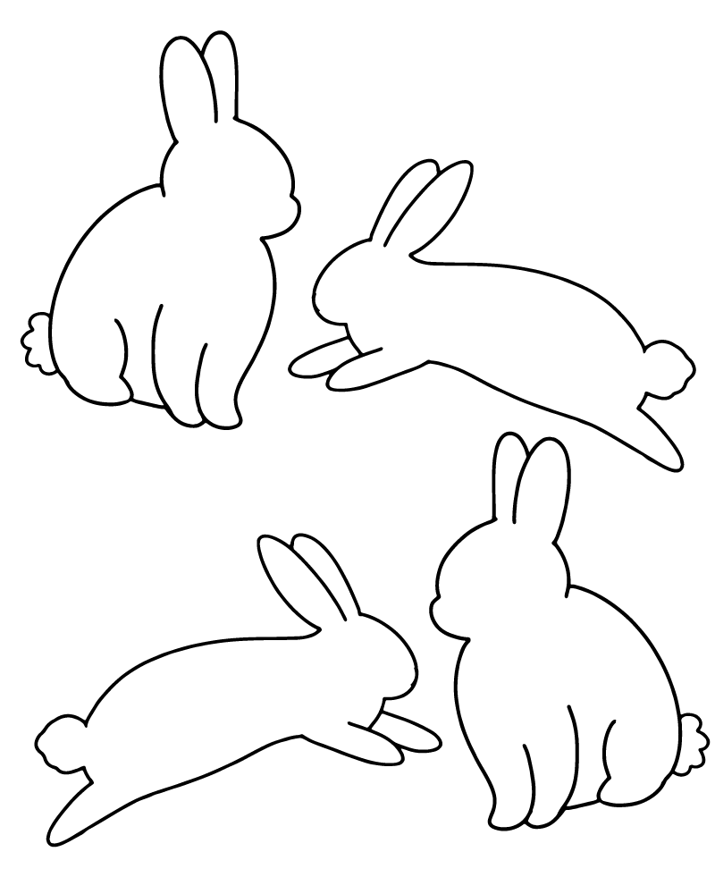 Página para Colorear de Plantillas de Conejo Corriendo