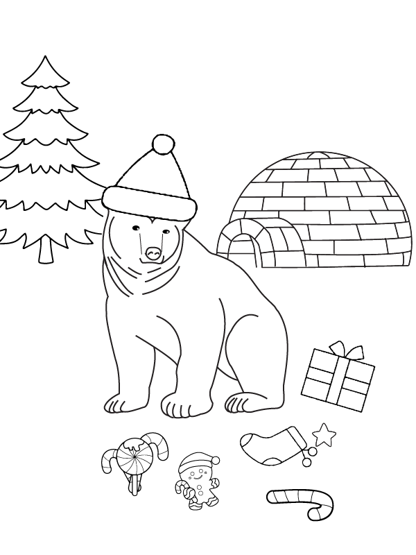 Espléndido Oso Polar Navideño