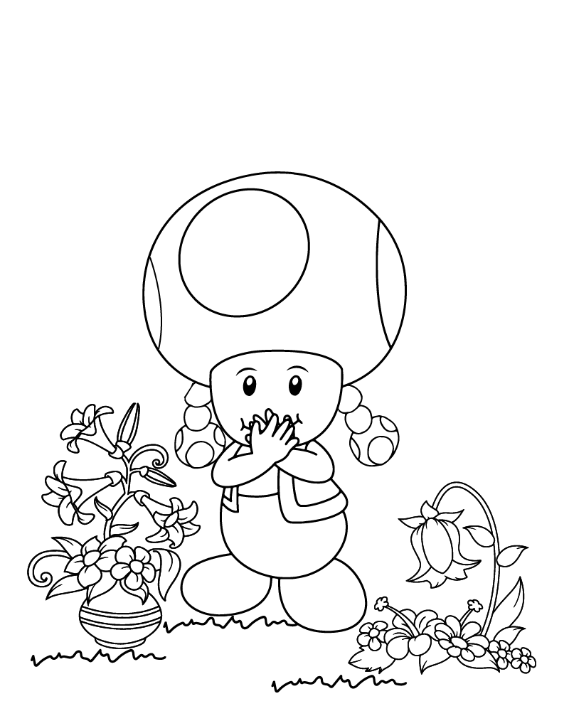 Página para Colorear de Toadette Riéndose Libremente