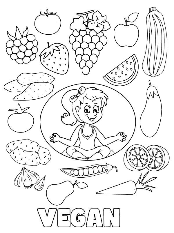 Página de Colorear con Temática Vegana