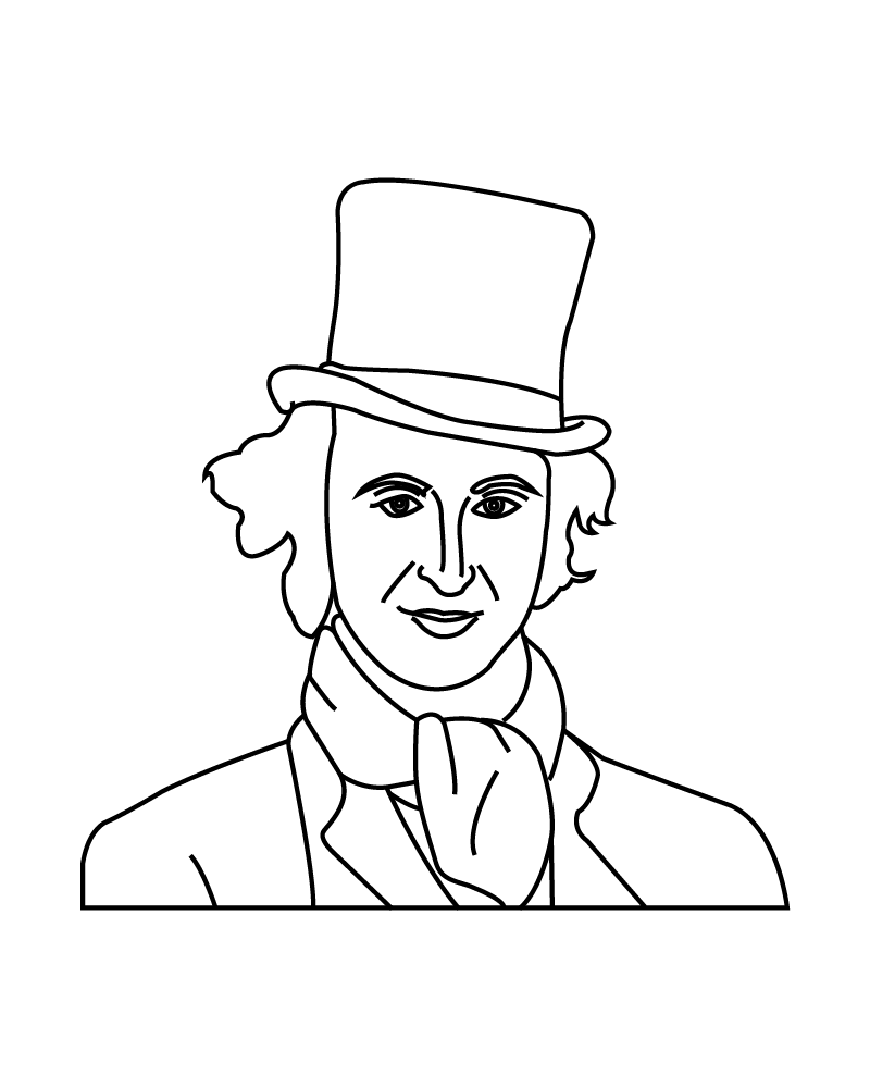 Página para Colorear de Willy Wonka para Todas las Edades