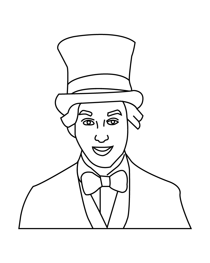 Página para Colorear de Willy Wonka para Niños