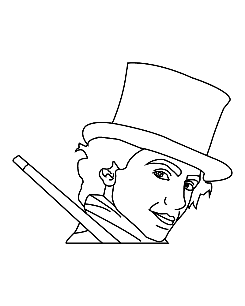 Página para Colorear de Willy Wonka para Niños