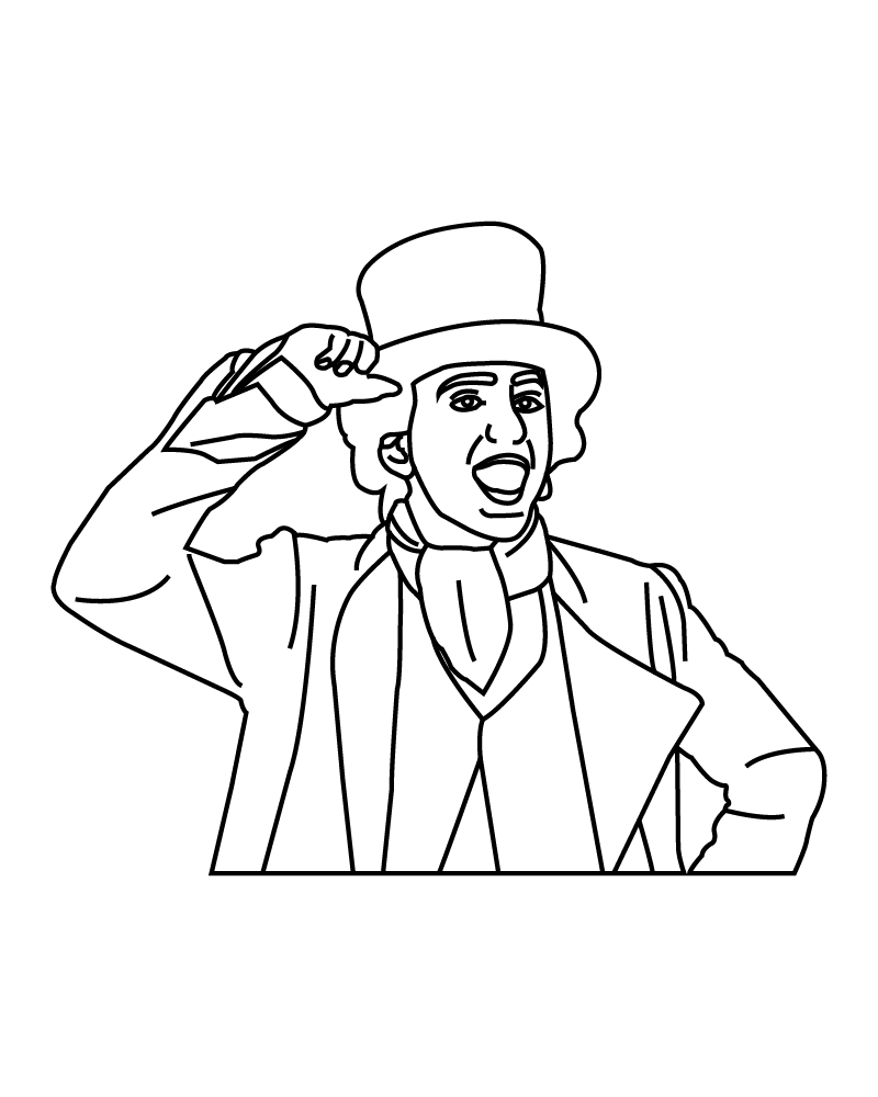 Página para Colorear de Willy Wonka para Imprimir