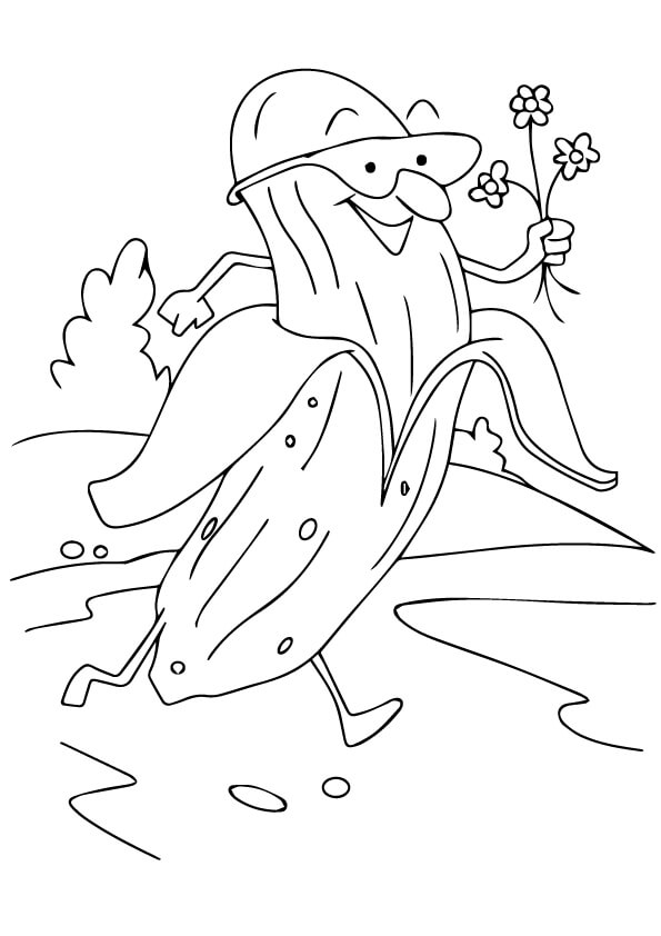 Dibujos Animados de Plátano Floreciente