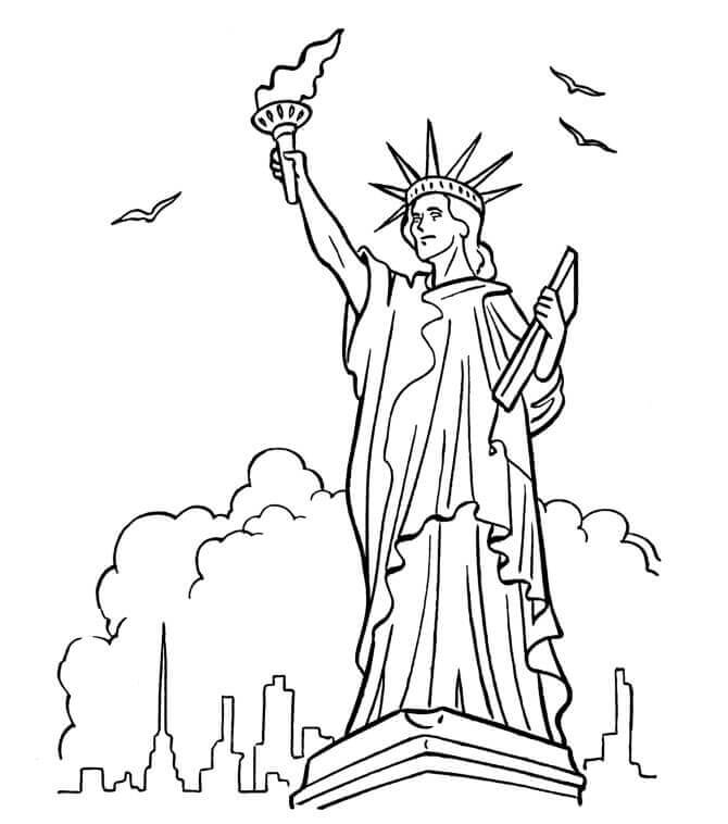 Estatua de la Libertad con Ciudad