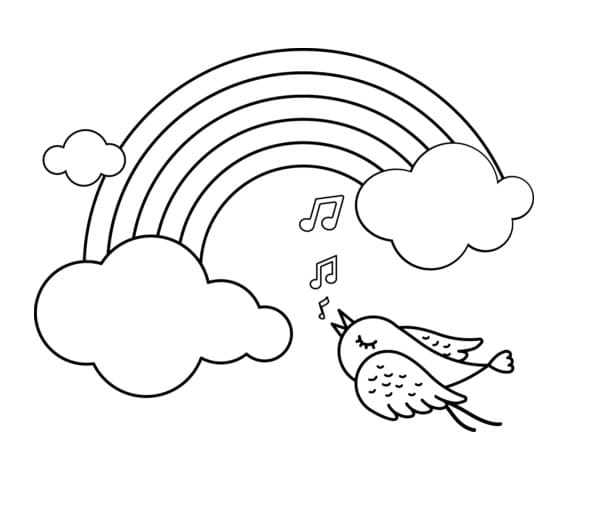 Oiseau et Arc-en-ciel