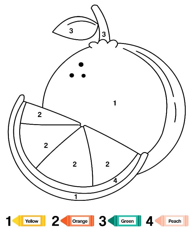 Coloriage D'orange Par Numéro