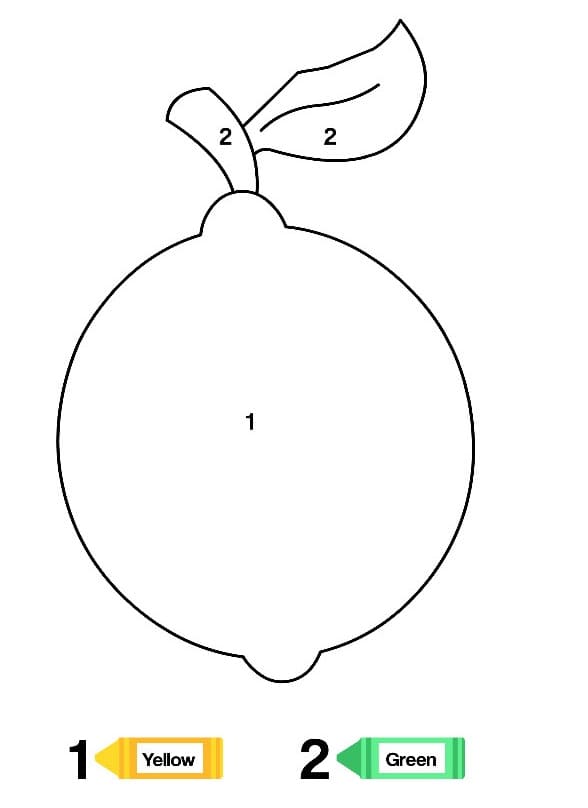 Colorier Par Numéro Page De Coloriage De Citron