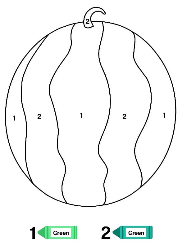 Colorier Par Numéro Page De Coloriage De Pastèque