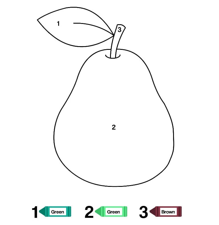 Colorier Par Numéro Page De Coloriage De Poire
