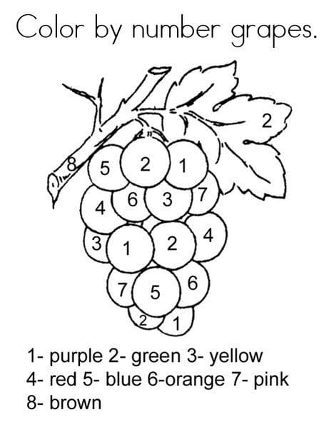 Colorier Par Numéro Page De Coloriage De Raisins