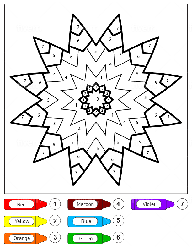 Mandala pour Enfants à Colorier par Numéro