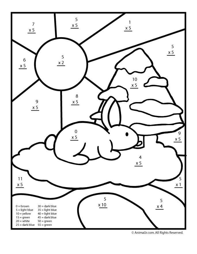 Multiplication de lapin Coloriage par numéro