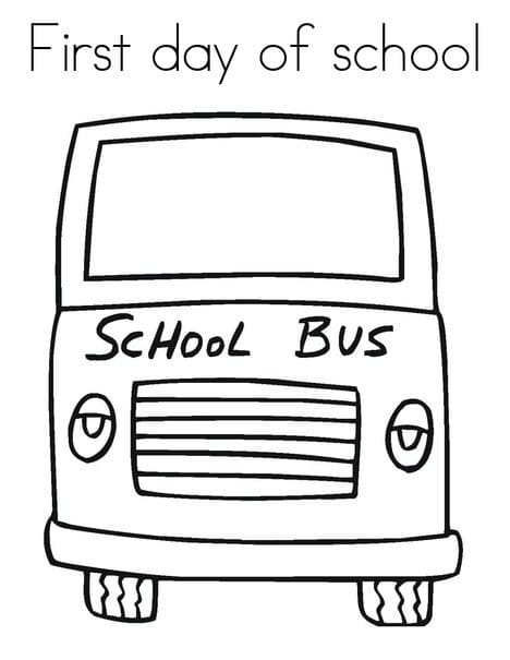 Page à Colorier Premier Jour d'École à Imprimer Gratuitement