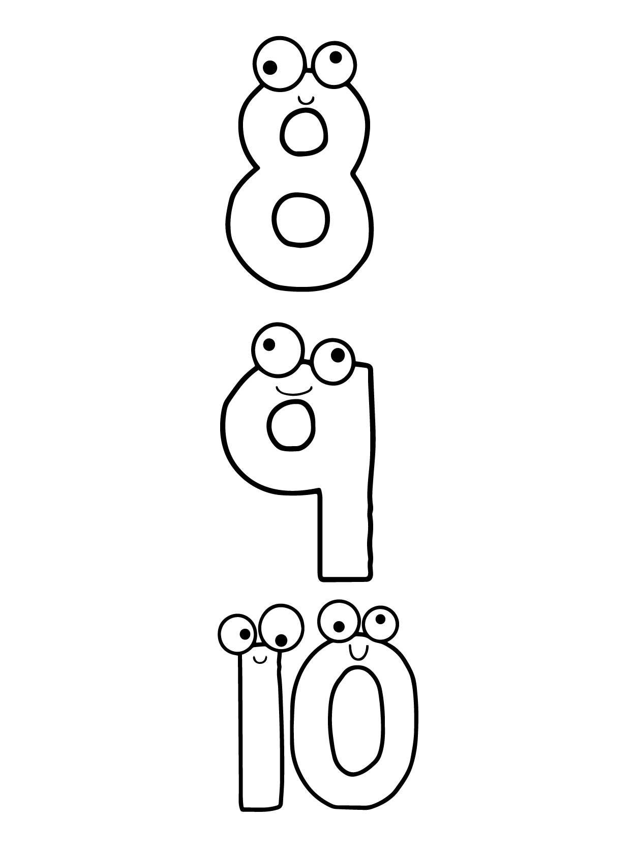 Nombre Lore 8, 9 et 10 Page à Colorier
